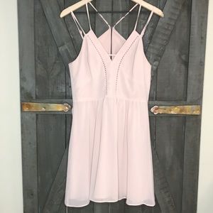 BCBGeneration Pink Spaghetti Strap Mini Dress